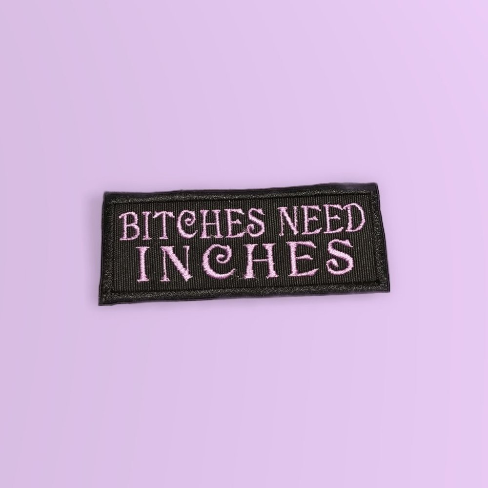 Funny cute Dachshund/Basset Patch with military grade velcro Bitches Need Inches